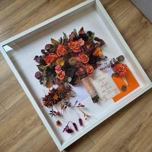 Menyasszonyi csokor megörökítés, csokor tartósítás képkeretben - esküvő - menyasszonyi- és dobócsokor - Meska.hu