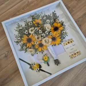 Menyasszonyi csokor megörökítés, csokor tartósítás képkeretben, Esküvő, Menyasszonyi- és dobócsokor, Virágkötés, MESKA