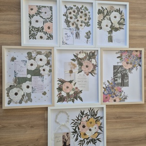 Préselt menyasszonyi csokor megörökítés, csokor tartósítás képkeretben - esküvő - menyasszonyi- és dobócsokor - Meska.hu