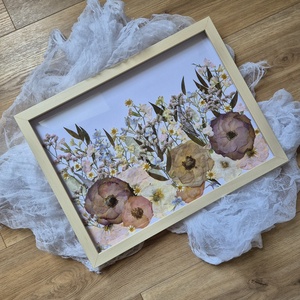 Préselt menyasszonyi csokor megörökítés, csokor tartósítás képkeretben - esküvő - menyasszonyi- és dobócsokor - Meska.hu