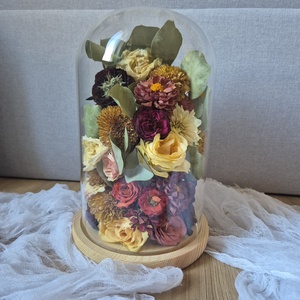 Menyasszonyi csokor megörökítés búrában, csokor tartósítás búrában, 27 cm - esküvő - menyasszonyi- és dobócsokor - Meska.hu