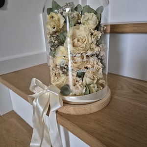 Menyasszonyi csokor megörökítés búrában, csokor tartósítás búrában, 27 cm - Meska.hu
