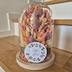 Menyasszonyi csokor megörökítés búrában, csokor tartósítás búrában, 27 cm - esküvő - menyasszonyi- és dobócsokor - Meska.hu