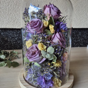 Menyasszonyi csokor megörökítés búrában, csokor tartósítás búrában, 27 cm - esküvő - menyasszonyi- és dobócsokor - Meska.hu