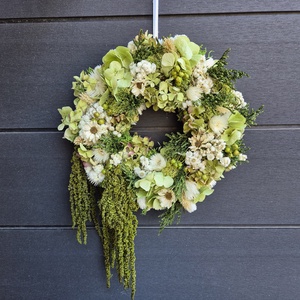 Húsvéti, tavaszi szárazvirág kopogtató zöld színekben  - Meska.hu