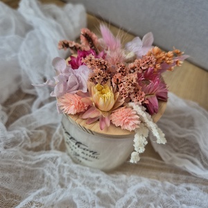 Feliratozott gyertya, szárazvirágokkal Anyák napjára, szülőköszöntő ajándék - otthon & életmód - gyertya, illat, aroma - gyertya - Meska.hu