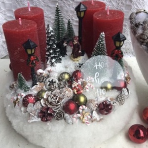 Téli csendélet adventi asztaldísz - Meska.hu