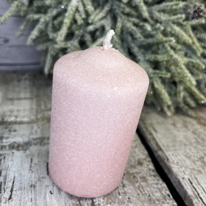 Bársony glitter gyertya rózsaszín, Kellékek & szerszámok, Dekorációs gyertya, Dekorációs kellékek, , MESKA