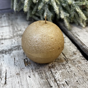 Rusztikus arany gömb gyertya, Kellékek & szerszámok, Dekorációs gyertya, Dekorációs kellékek, , MESKA