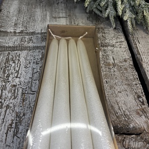 Glitteres hosszú gyertya fehér, Kellékek & szerszámok, Dekorációs gyertya, Dekorációs kellékek, , MESKA