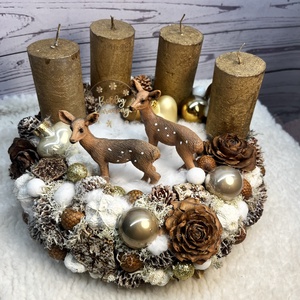 Szarvas adventi koszorú - Meska.hu