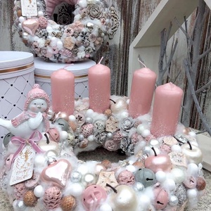 Pasztell madárkás adventi koszorú - Meska.hu