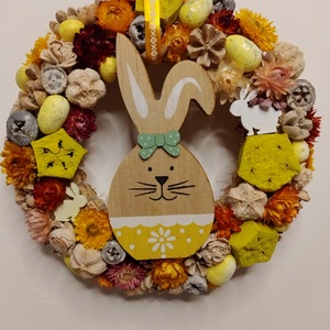 Sárga húsvéti kopogtató, Ünnepi díszek, dekorációk, Húsvéti díszek és dekorációk, Húsvéti ajtódísz, kopogtató, Mindenmás, MESKA