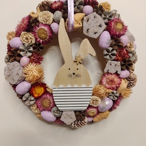 Lila húsvéti kopogtató, Ünnepi díszek, dekorációk, Húsvéti díszek és dekorációk, Húsvéti ajtódísz, kopogtató, Mindenmás, MESKA