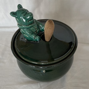  Micimackós mézes edény (zöld) - otthon & életmód - dekoráció - asztal és polc dekoráció - dekorációs tál, tartó - Meska.hu