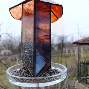 Madáretető Tiffany technikával - otthon & életmód - ház & kert - madáretető & itató - Meska.hu