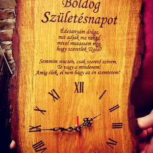 Szülinapos gravírozott falióra - Meska.hu