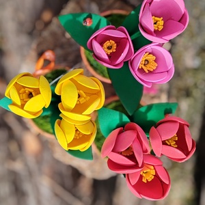Dekor tulipánok cserépben - otthon & életmód - dekoráció - dísztárgy - Meska.hu