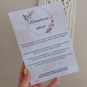 Leánybúcsú oklevél - esküvő - lánybúcsú - Meska.hu