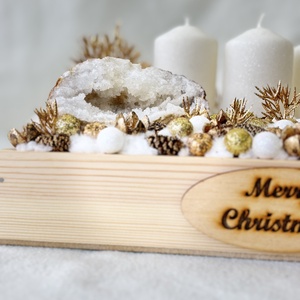 Geódás arany adventi koszorú - karácsony - adventi díszek - adventi koszorú - Meska.hu