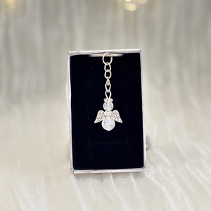 Angyalkás Hegyikristály kulcstartó - Meska.hu