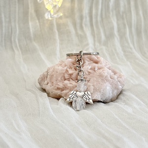 Angyalkás Hegyikristály kulcstartó - táska & tok - kulcstartó & táskadísz - kulcstartó - Meska.hu