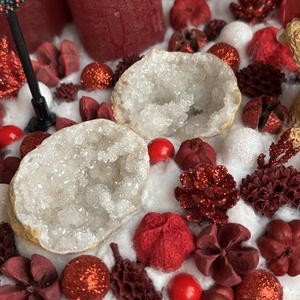 Geódás piros adventi koszorú - karácsony - adventi díszek - adventi koszorú - Meska.hu