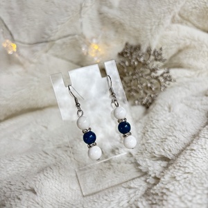 Apatit és kagyló fülbevaló - ékszer - fülbevaló - lógó fülbevaló - Meska.hu