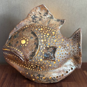 Kerámia lámpa fatűzben született hal - otthon & életmód - lámpa - hangulatlámpa - Meska.hu