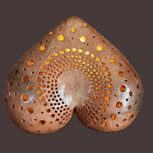 Kerámia lámpa fatűzes szív, Otthon & Életmód, Lámpa, Hangulatlámpa, Kerámia, MESKA