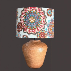 Kerámia lámpa fatüzes mandala - otthon & életmód - lámpa - asztali lámpa - Meska.hu