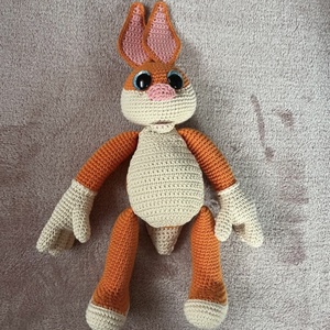 Horgolt nyúl narancssárga - játék & sport - plüssállat & játékfigura - nyuszi - Meska.hu