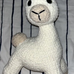 Horgolt láma fehér - játék & sport - plüssállat & játékfigura - láma - Meska.hu