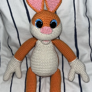 Horgolt nyúl narancssárga, Játék & Sport, Plüssállat & Játékfigura, Nyuszi, , MESKA