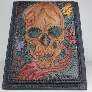 Marhabőr koponyás p�nzt�rca - táska & tok - pénztárca & más tok - dohánytasak & szütyő - Meska.hu