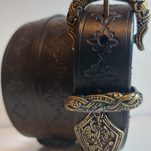 Marhabőr vintage fekete női öv  - Meska.hu