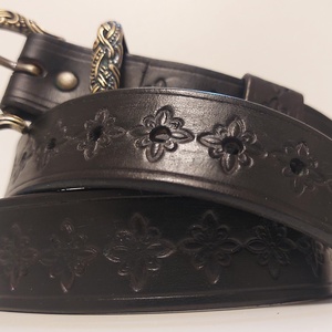 Marhabőr vintage fekete női öv  - esküvő - kiegészítők - öv & pánt - Meska.hu