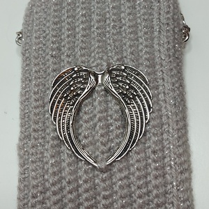 Horgolt ezüst színű telefontartó.  - otthon & életmód - tárolás & rendszerezés - asztali telefontartó - Meska.hu