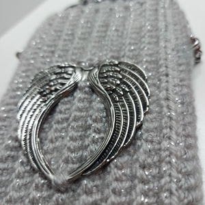 Horgolt ezüst színű telefontartó. , Otthon & Életmód, Tárolás & Rendszerezés, Asztali telefontartó, Horgolás, MESKA