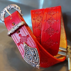 Marhabőr Piros Női öv , Esküvő, Kiegészítők, Öv & Pánt, Bőrművesség, MESKA