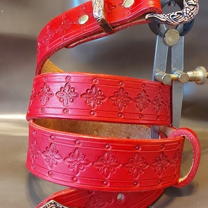 Marhabőr Piros Női öv  - esküvő - kiegészítők - öv & pánt - Meska.hu