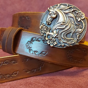 Marhabőr Derék öv Lovas csattal, Esküvő, Kiegészítők, Öv & Pánt, Bőrművesség, MESKA