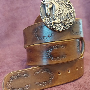 Marhabőr Derék öv Lovas csattal - esküvő - kiegészítők - öv & pánt - Meska.hu