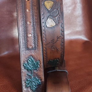 Marhabőr Szarvas csattos Uniszex öv  - Meska.hu