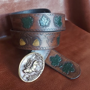 Marhabőr Szarvas csattos Uniszex öv  - esküvő - kiegészítők - öv & pánt - Meska.hu