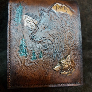 Marhabőr Farkasos Pénztárca #Handmade# - Meska.hu