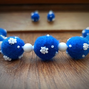 kékfestő nemezékszer együttes, Ékszer, Ékszerszett, Ékszerkészítés, Nemezelés, MESKA