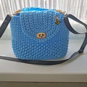 Sky Butterfly  kézzel horgolt női táska LaNelly  - táska & tok - kézitáska & válltáska - alkalmi táska - Meska.hu