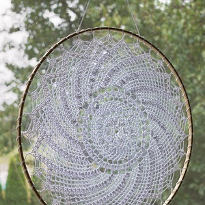 Fehér horgolt mandala 40 cm - otthon & életmód - dekoráció - fali és függő dekoráció - függődísz - Meska.hu