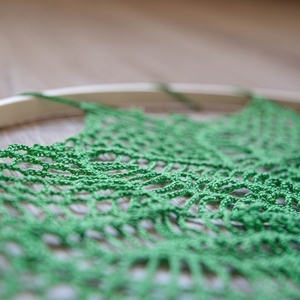 Zöld horgolt mandala 40 cm - otthon & életmód - dekoráció - fali és függő dekoráció - függődísz - Meska.hu